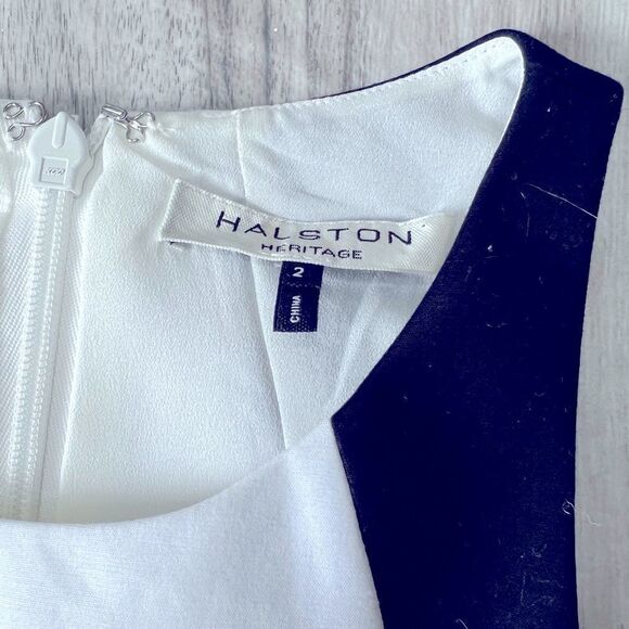 Halston Heritage Black and White A-line Cotton Mini Dress Size 2 - Picture 5 of 5